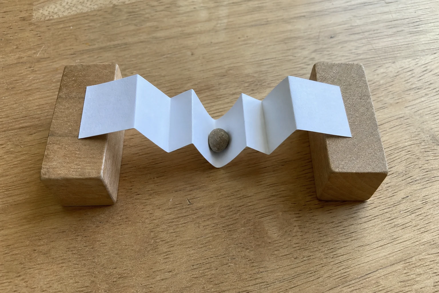 Shared version of One sheet of paper versus one tiny pebble