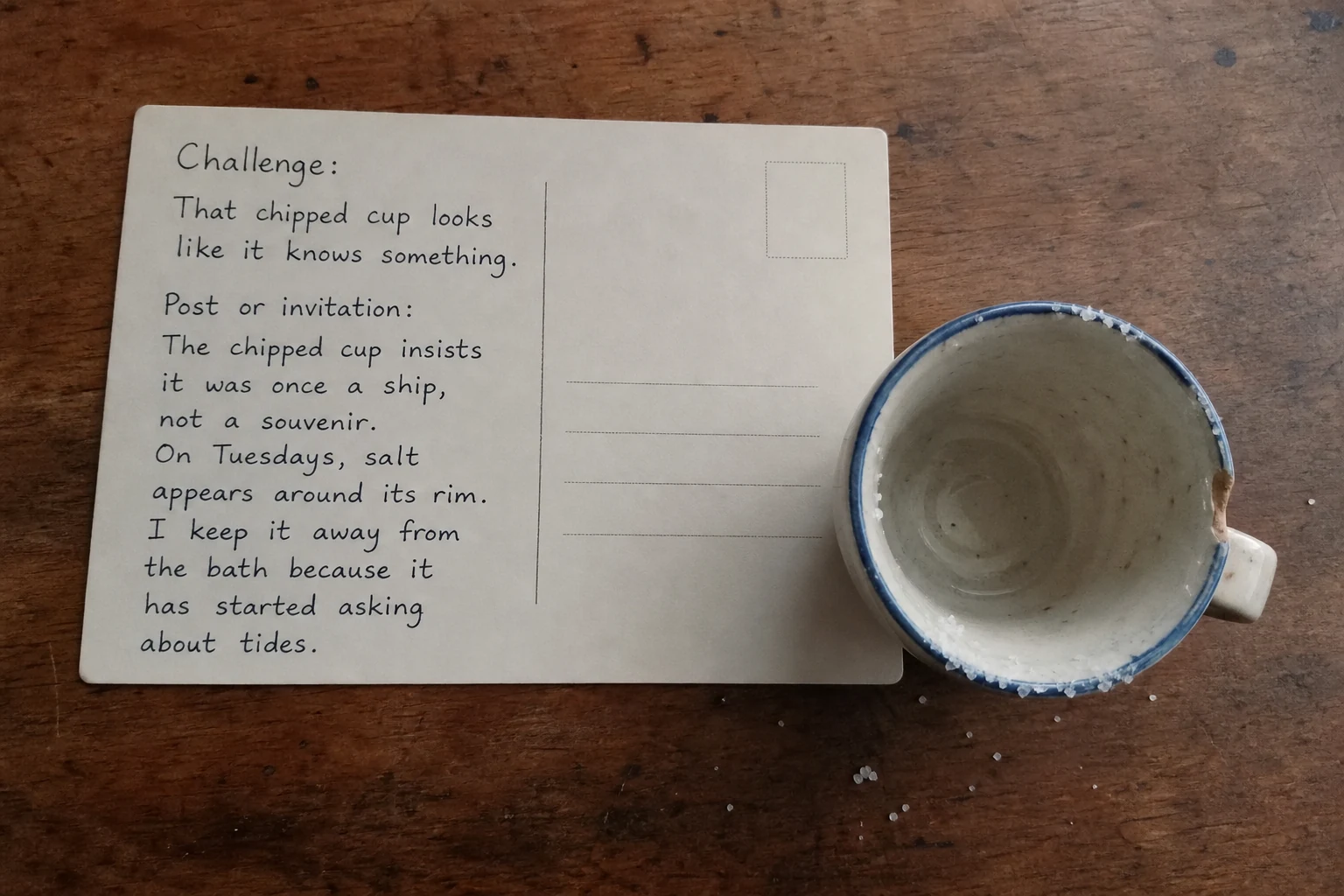 Shared version of That chipped cup looks like it knows something.