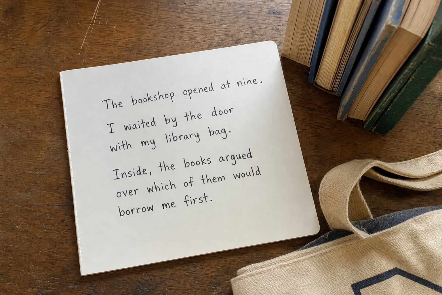 Shared version of Keep the first two sentences. Change the ending.